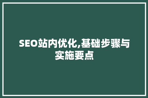 SEO站内优化,基础步骤与实施要点